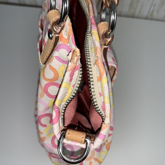 COACH Leah Signature Op Art Muti-color CC Shopper Tote Bag 13142 READ - Picture 11 of 16